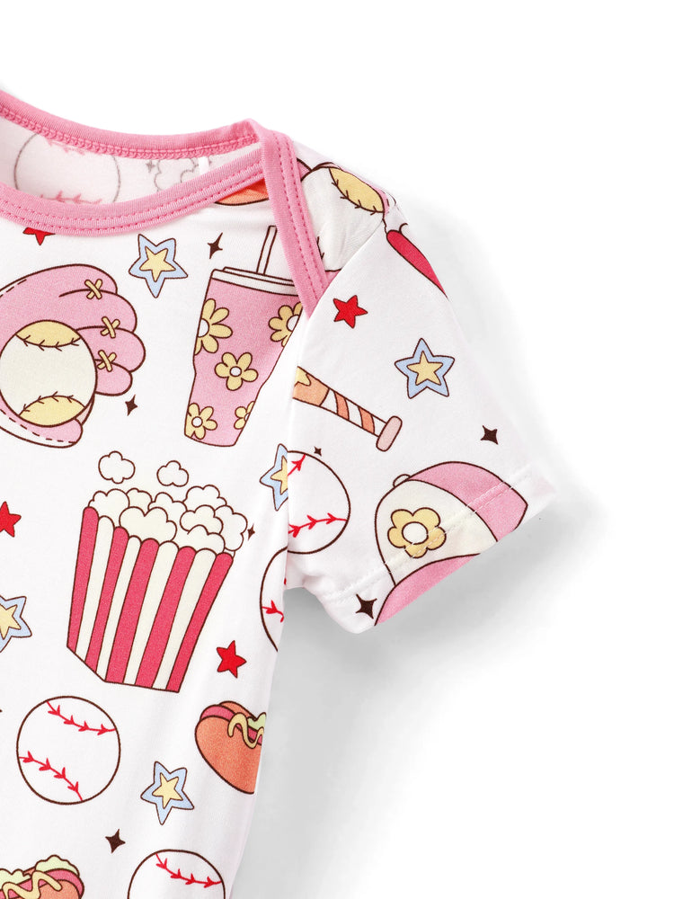 Bamboo Baby Boy/Girl 1pc Allover Print  Bodysuits  Pink