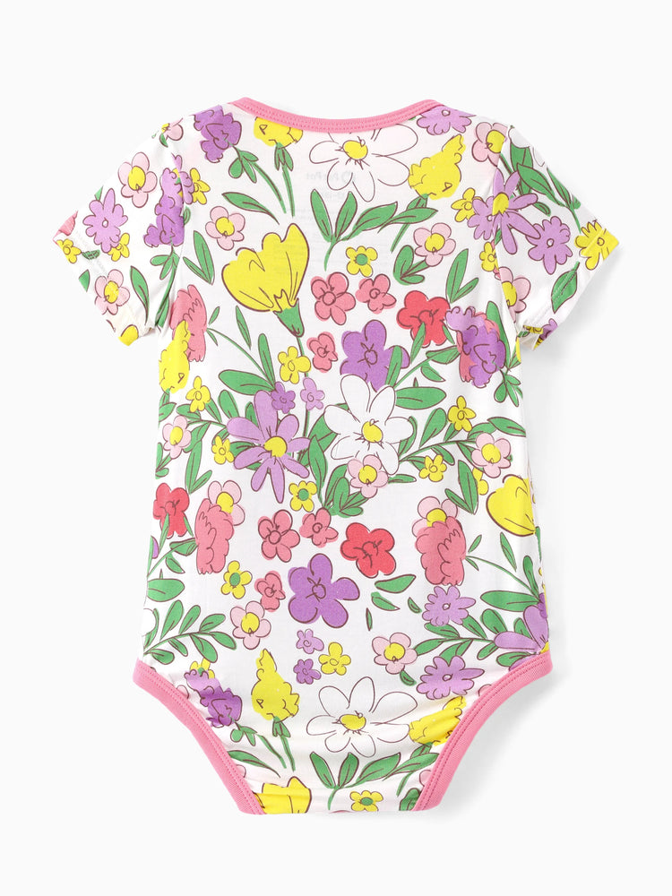 Bamboo Baby Boy/Girl 1pc Allover Print  Bodysuits  Multi-color