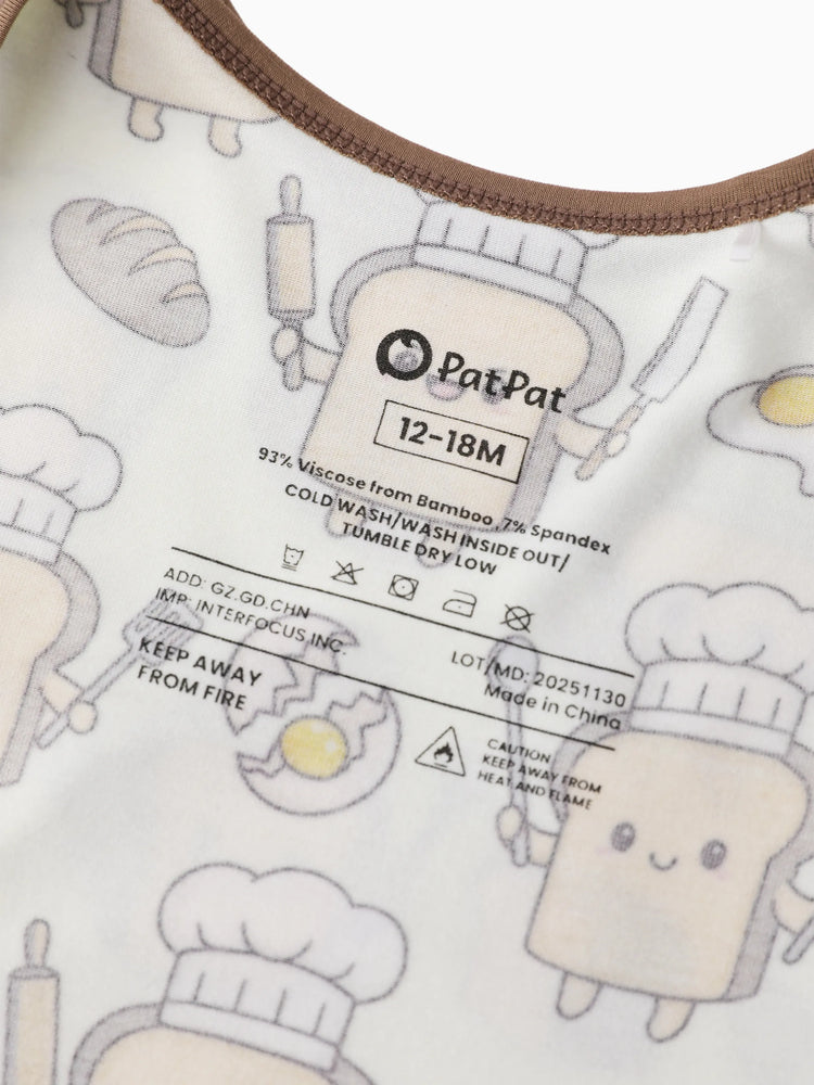 Bamboo Baby Boy/Girl 1pc Allover Print  Bodysuits  Khaki