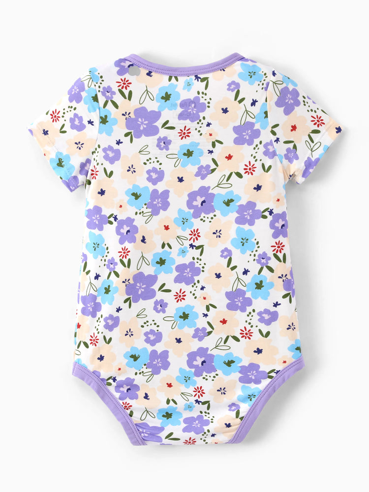 Bamboo Baby Boy/Girl 1pc Allover Print  Bodysuits  Purple