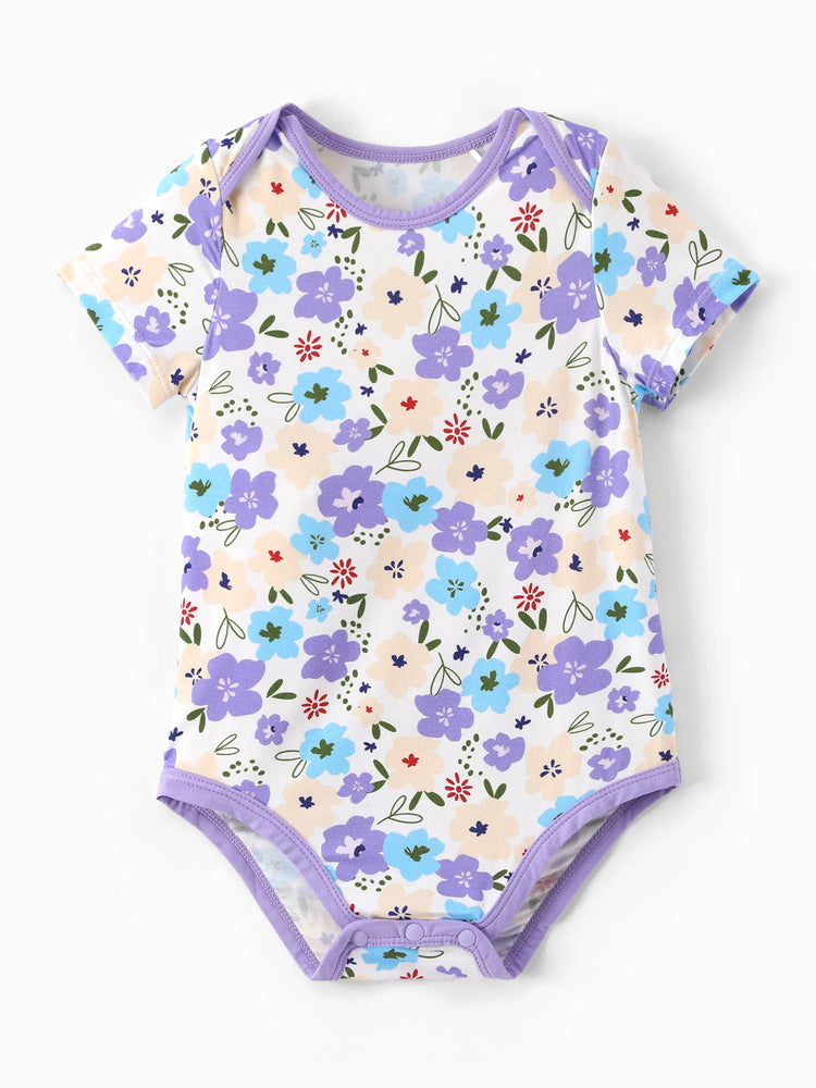 Bamboo Baby Boy/Girl 1pc Allover Print  Bodysuits  Purple