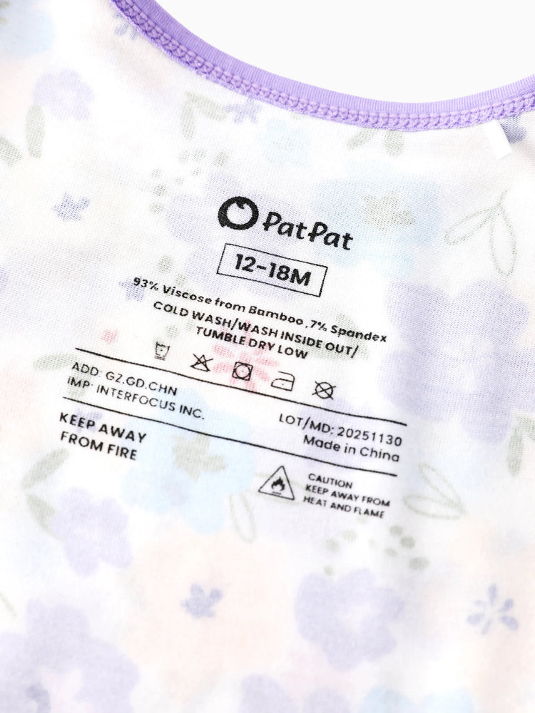 Bamboo Baby Boy/Girl 1pc Allover Print  Bodysuits  Purple