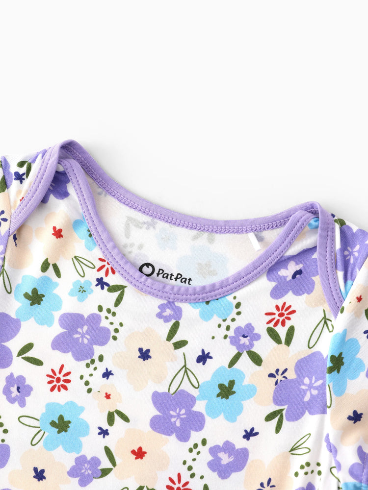 Bamboo Baby Boy/Girl 1pc Allover Print  Bodysuits  Purple