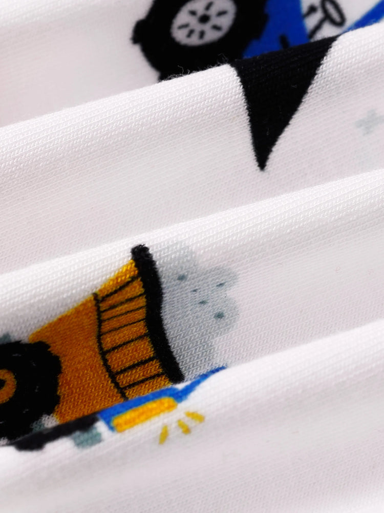 Bamboo Baby Boy/Girl Cartoon Printed 2-Way Zip Onesies Anti Slip Long-sleeve Footie Red