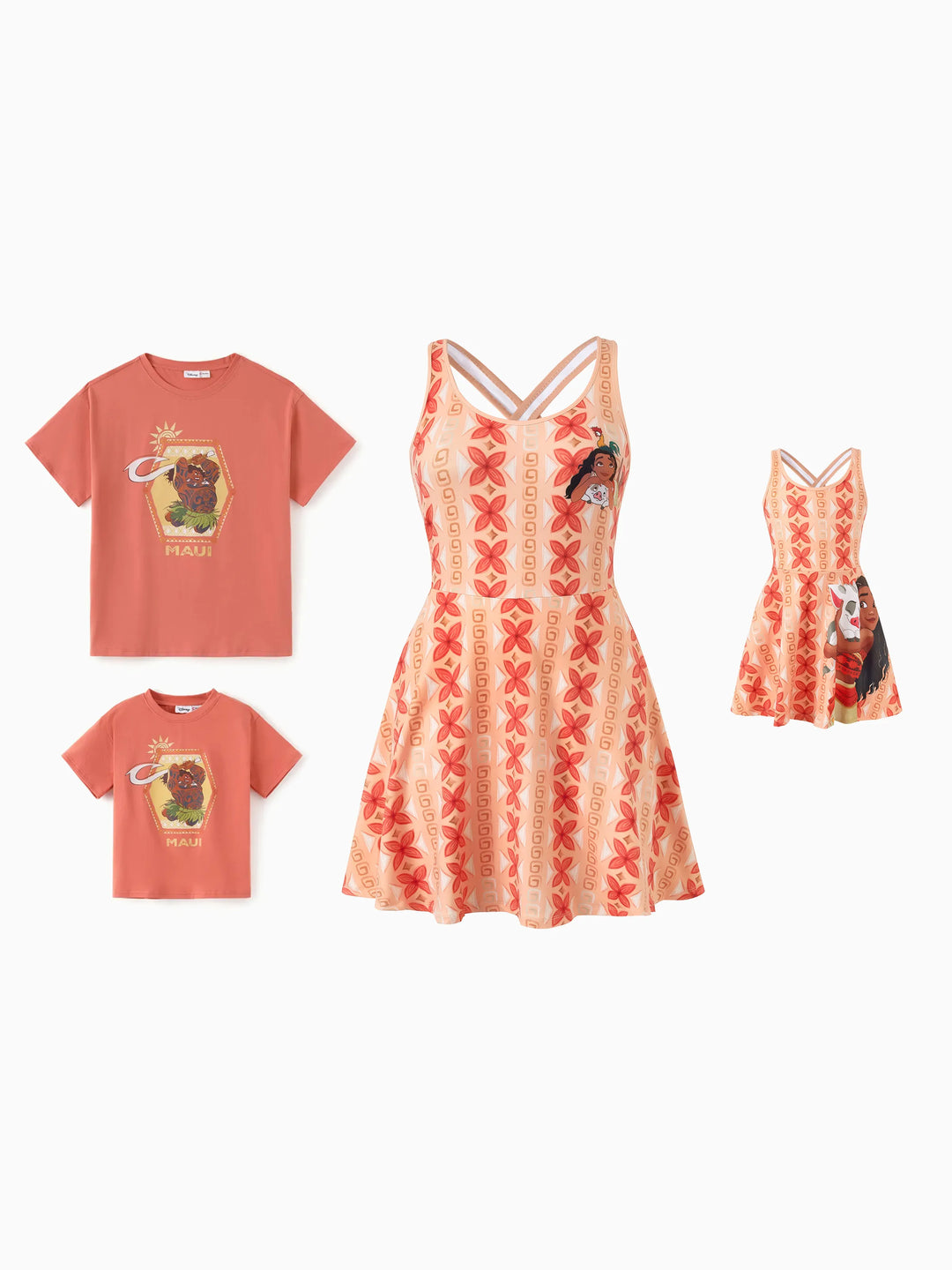 Vestido deportivo/Top de algodón para niña pequeña/niña Disney Princesa Moana naranja