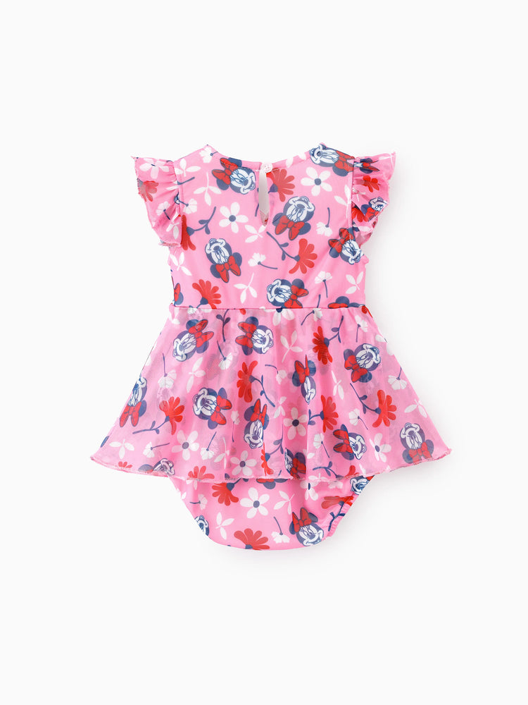 Disney Mickey & Freunde Familienpassende Mickey & Minnie Mouse Blumenmuster-Sets Rot