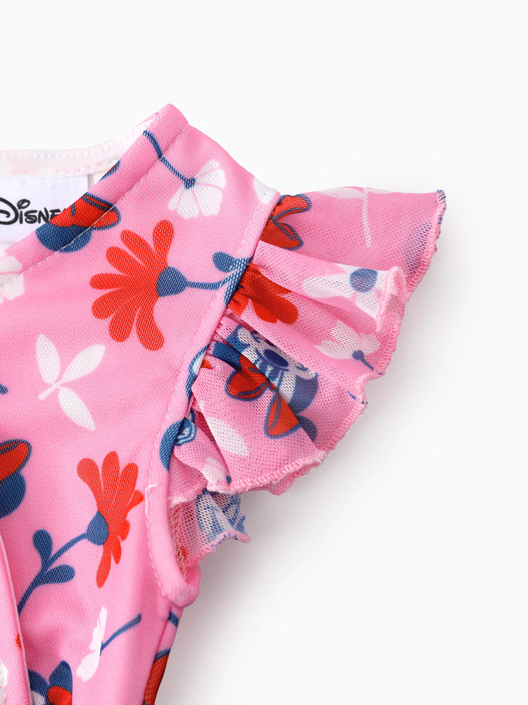 Disney Mickey & Freunde Familienpassende Mickey & Minnie Mouse Blumenmuster-Sets Rot