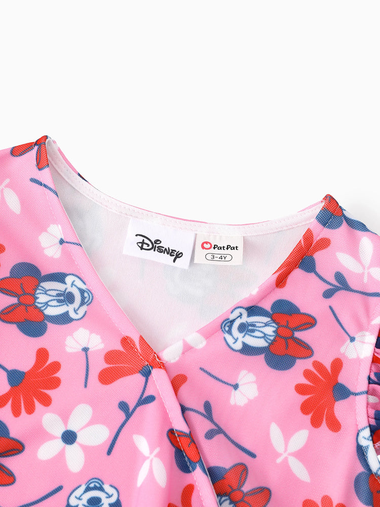 Disney Mickey & Freunde Familienpassende Mickey & Minnie Mouse Blumenmuster-Sets Rot