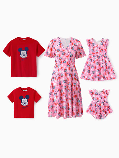 Disney Mickey & Friends Family Matching Mickey & Minnie Mouse floral-themed sets Red