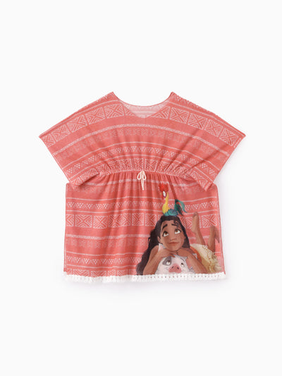 Disney Princess Toddler Girl Moana Swim Cover-Up Dress Mauve Pink