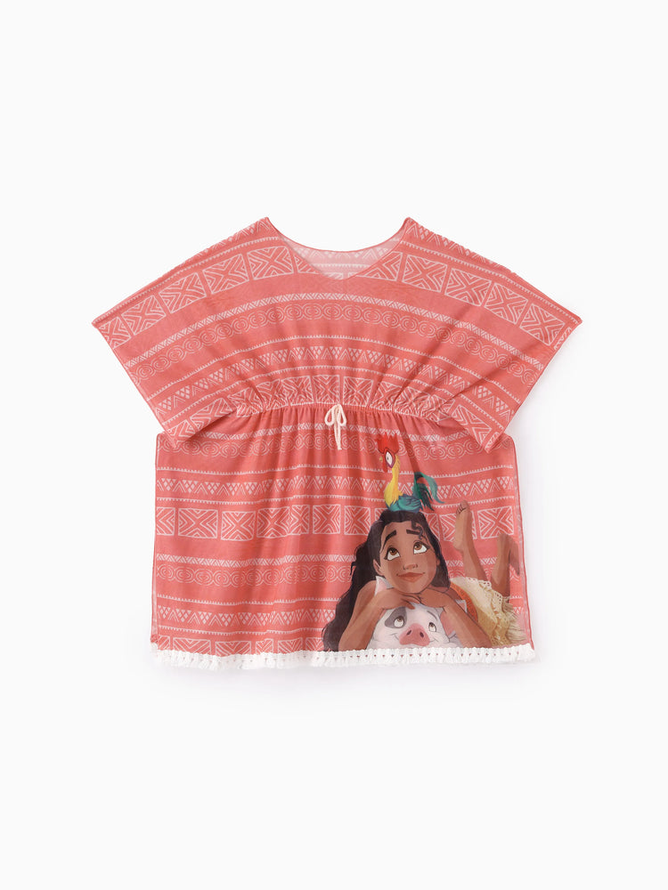 Disney Princess Toddler Girl Moana Swim Cover-Up Dress Mauve Pink
