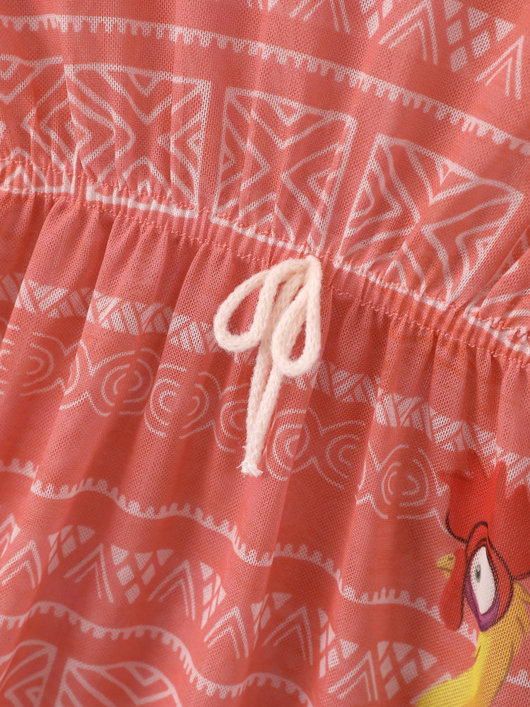 Disney Princess Toddler Girl Moana Swim Cover-Up Dress Mauve Pink