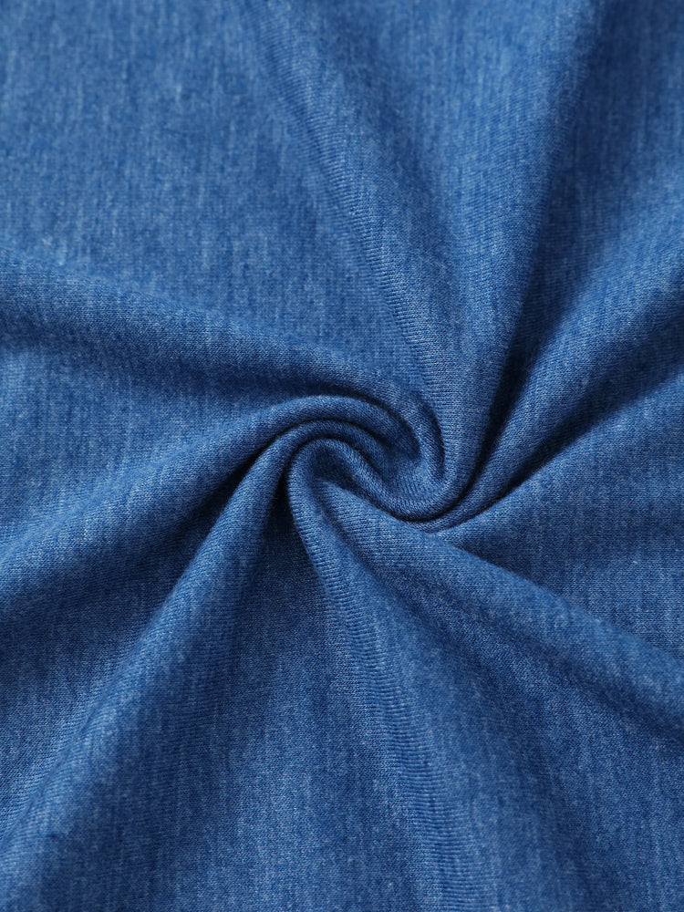 Independence Day Mommy and Me Patriotic Cherry Print Casual Sleeveless Dress Blue