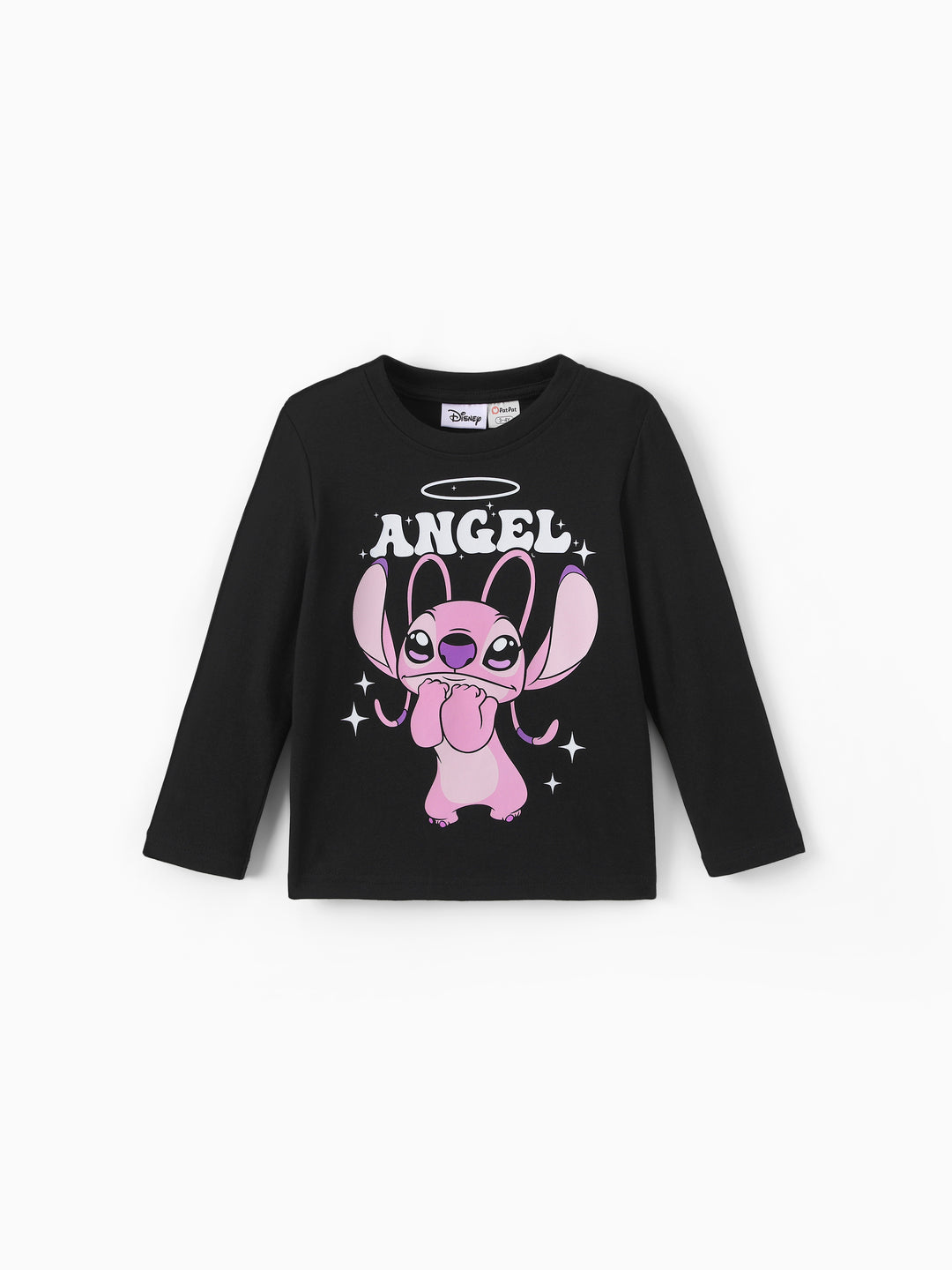 Disney Stitch Angel Girls' Long-Sleeve Two-Piece Set Black and Blue