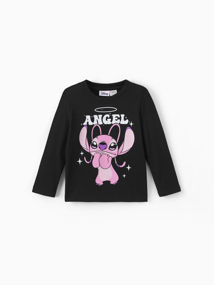 Disney Stitch Angel Girls' Long-Sleeve Two-Piece Set Black and Blue