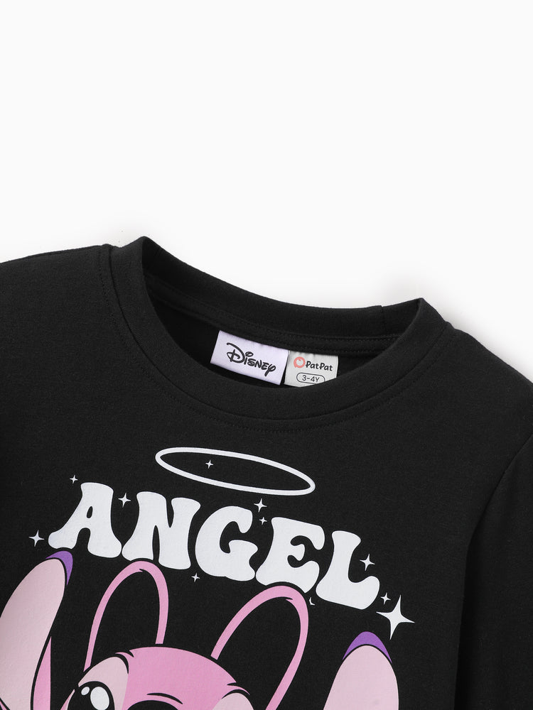 Disney Stitch Angel Girls' Long-Sleeve Two-Piece Set Black and Blue