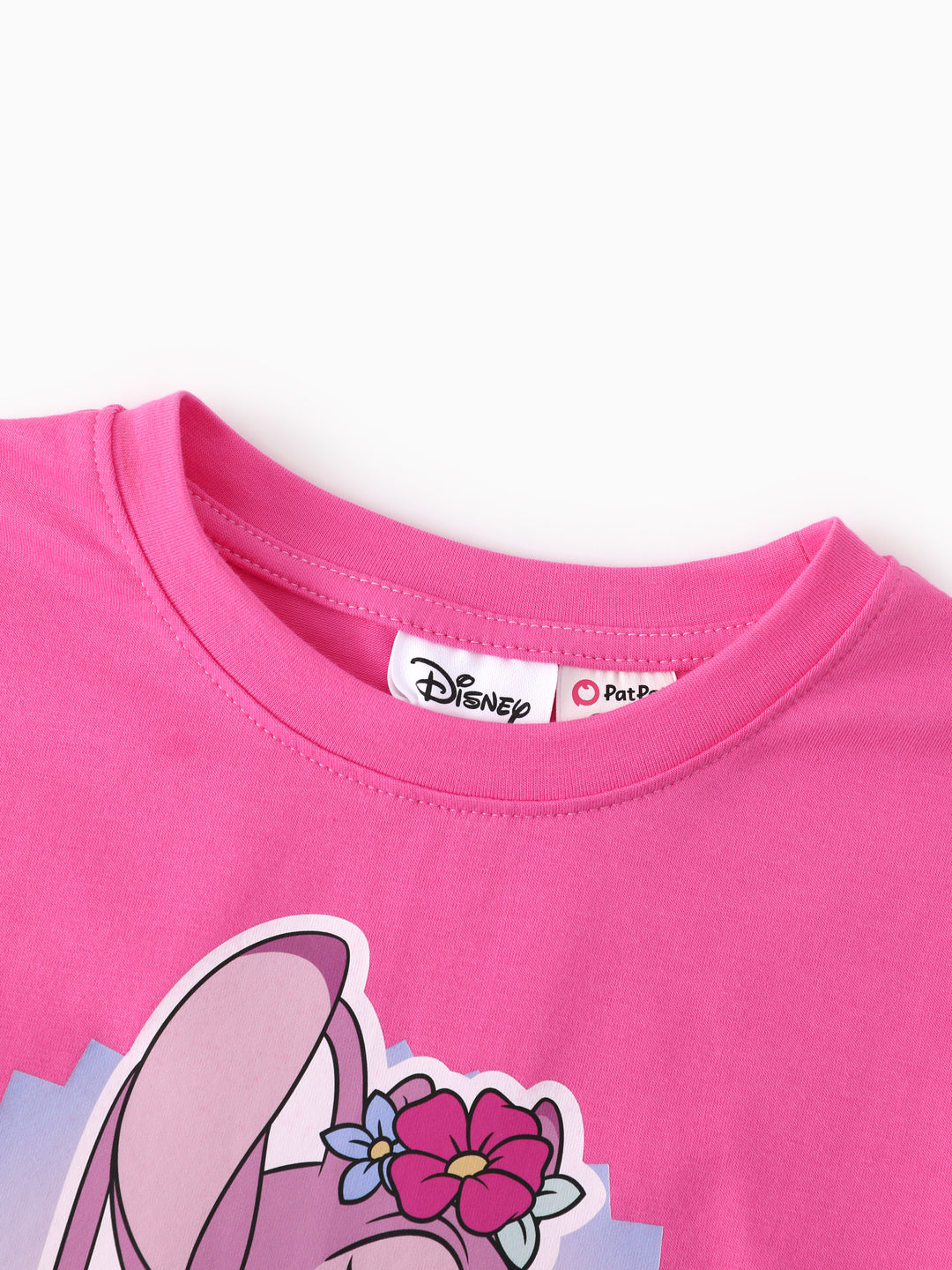 Disney Stitch Angel Birthday Star Girls' Long-Sleeve T-Shirt Pink