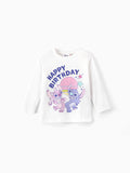 Disney Stitch Happy Birthday Girls' Long-Sleeve T-Shirt White