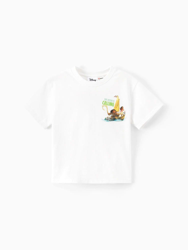 Disney Princess Moana Family Matching "The Ocean Is Calling" Graphic T-Shirts for Vacation & Everyday Fun White