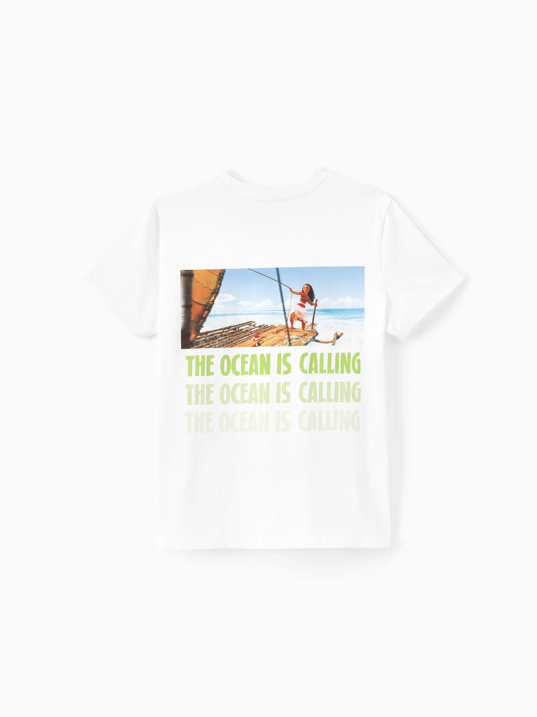 Disney Princess Moana Family Matching "The Ocean Is Calling" Graphic T-Shirts for Vacation & Everyday Fun White