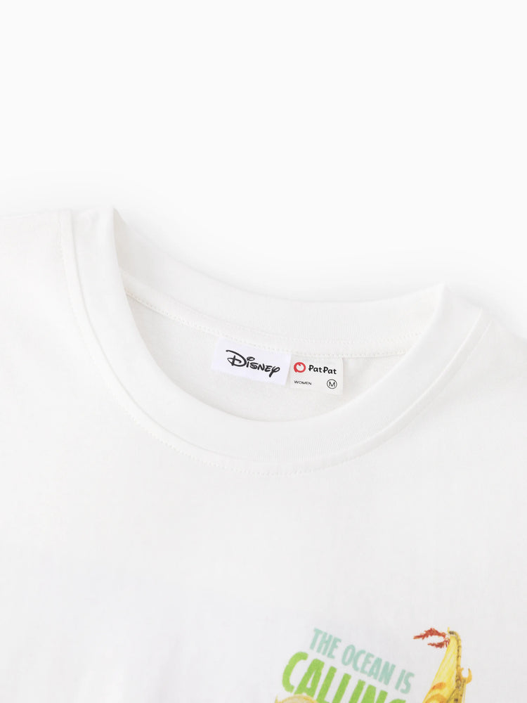 Disney Princess Moana Family Matching "The Ocean Is Calling" Graphic T-Shirts for Vacation & Everyday Fun White
