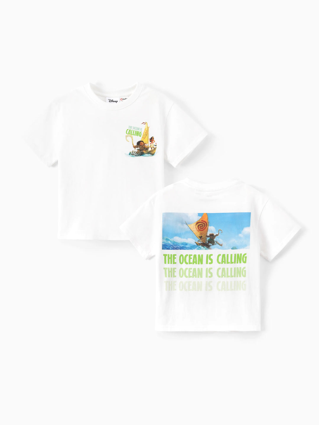 Disney Princess Moana Family Matching "The Ocean Is Calling" Graphic T-Shirts for Vacation & Everyday Fun White