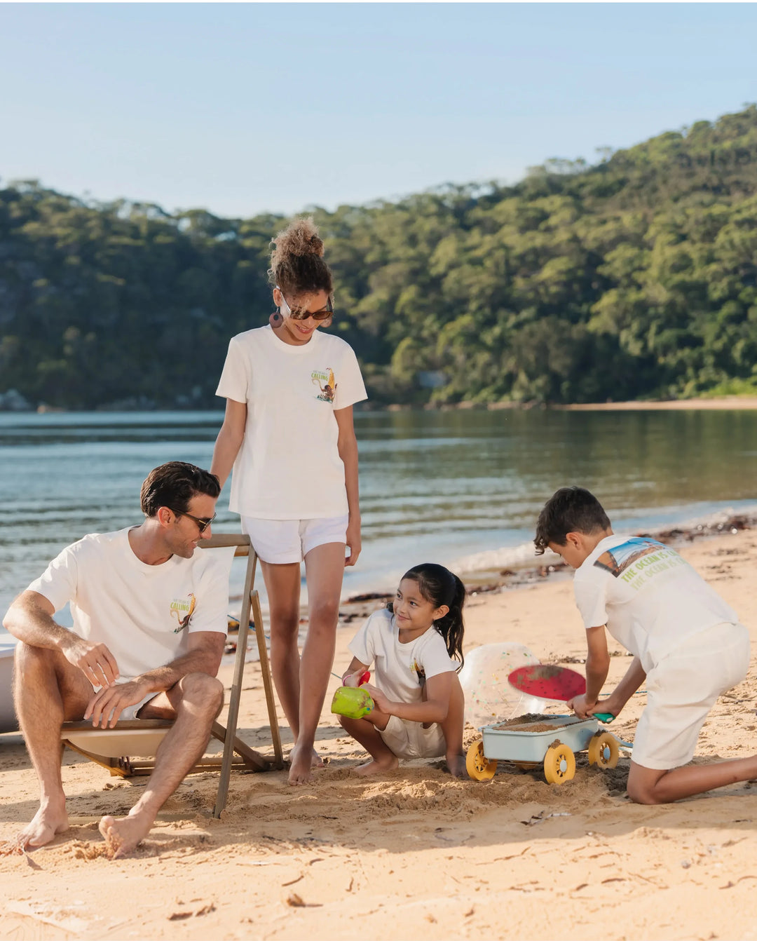Disney Princess Moana Family Matching "The Ocean Is Calling" Graphic T-Shirts for Vacation & Everyday Fun White