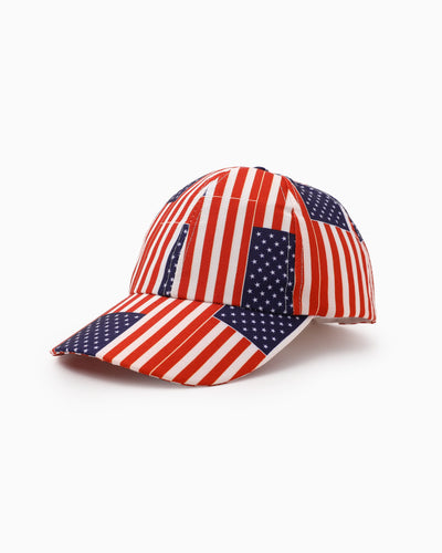 Independence Day Toddler/Kids American Flag Print Baseball Cap Red
