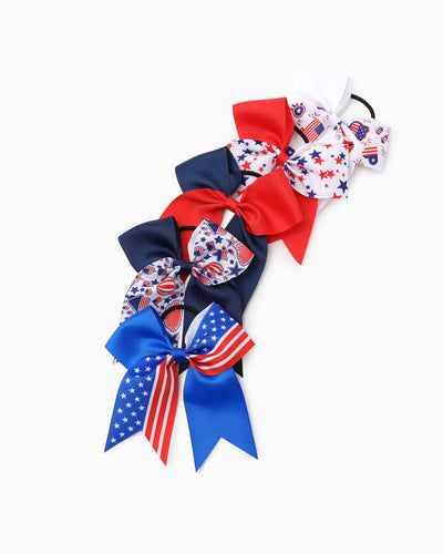 Independence Day Mommy and Me 5-Pack Patriotic Bow Hair Ties Multi-color