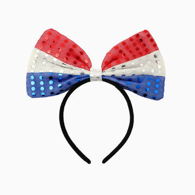 Independence Day Mommy and Me Patriotic Sequin Bow Headband Set Multi-color