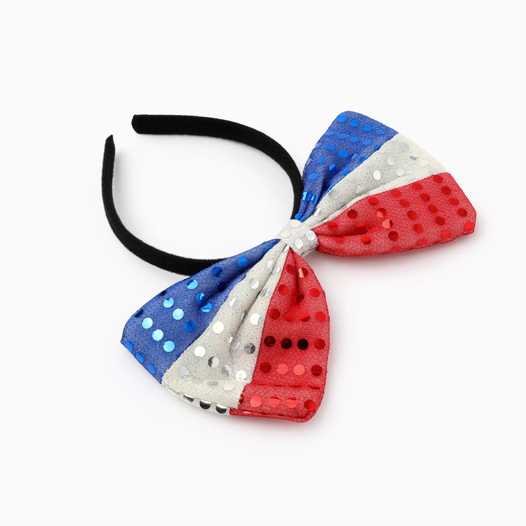 Independence Day Mommy and Me Patriotic Sequin Bow Headband Set Multi-color