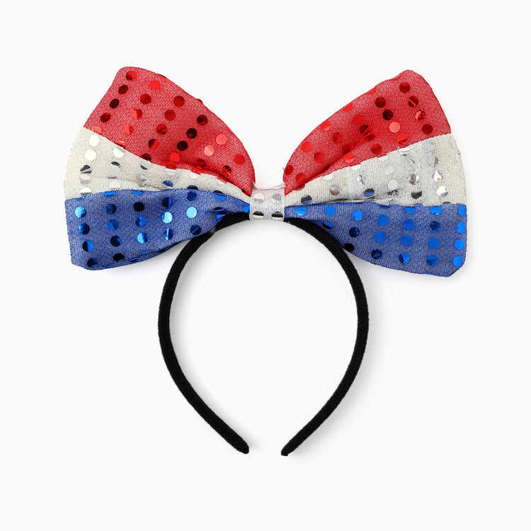 Independence Day Mommy and Me Patriotic Sequin Bow Headband Set Multi-color