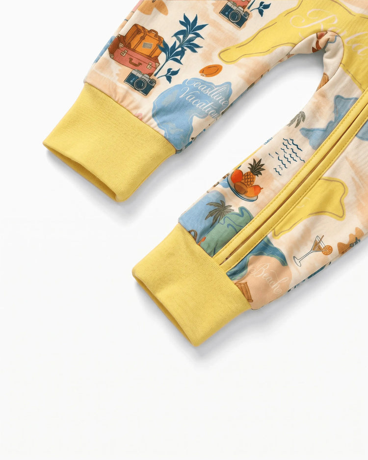 Little Explorers Bamboo Zip-Up Baby Pajamas