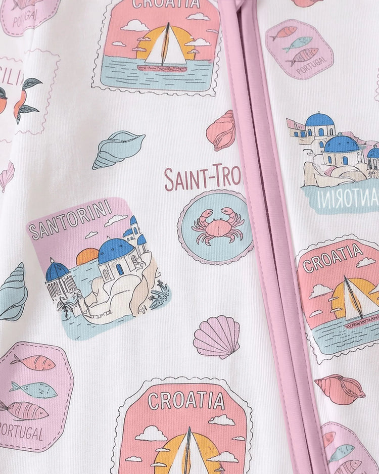 Little Explorers Bamboo Zip-Up Baby Pajamas