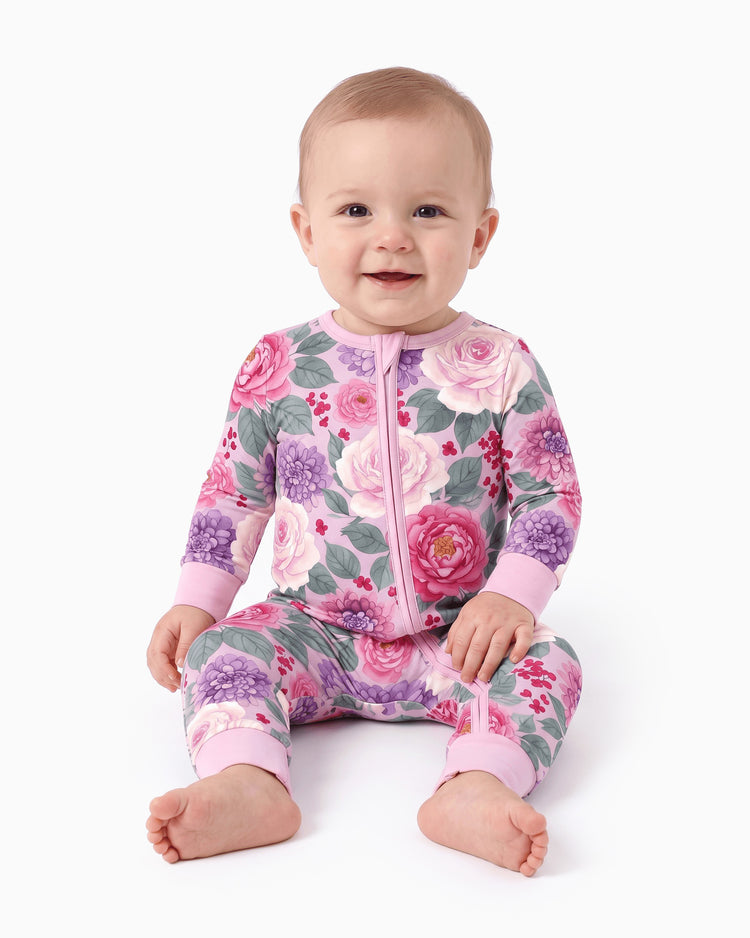 Bloom & Blossoms Bamboo Zip-Up Baby Pajamas