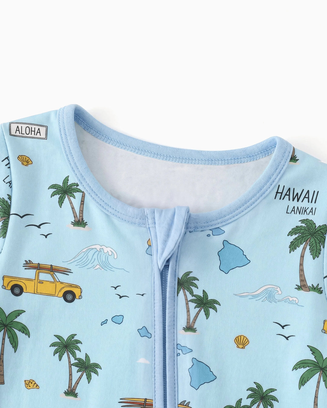 Bamboo Baby Neutral 1 Stück Cartoon-Mischung Eng anliegender Reißverschluss Fußloser Schlafanzug Blau