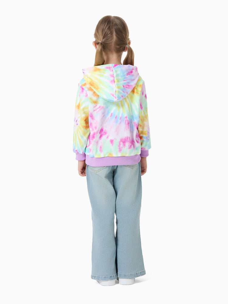 Sweat-shirt à capuche tie-dye multicolore pour petite fille My Little Pony
