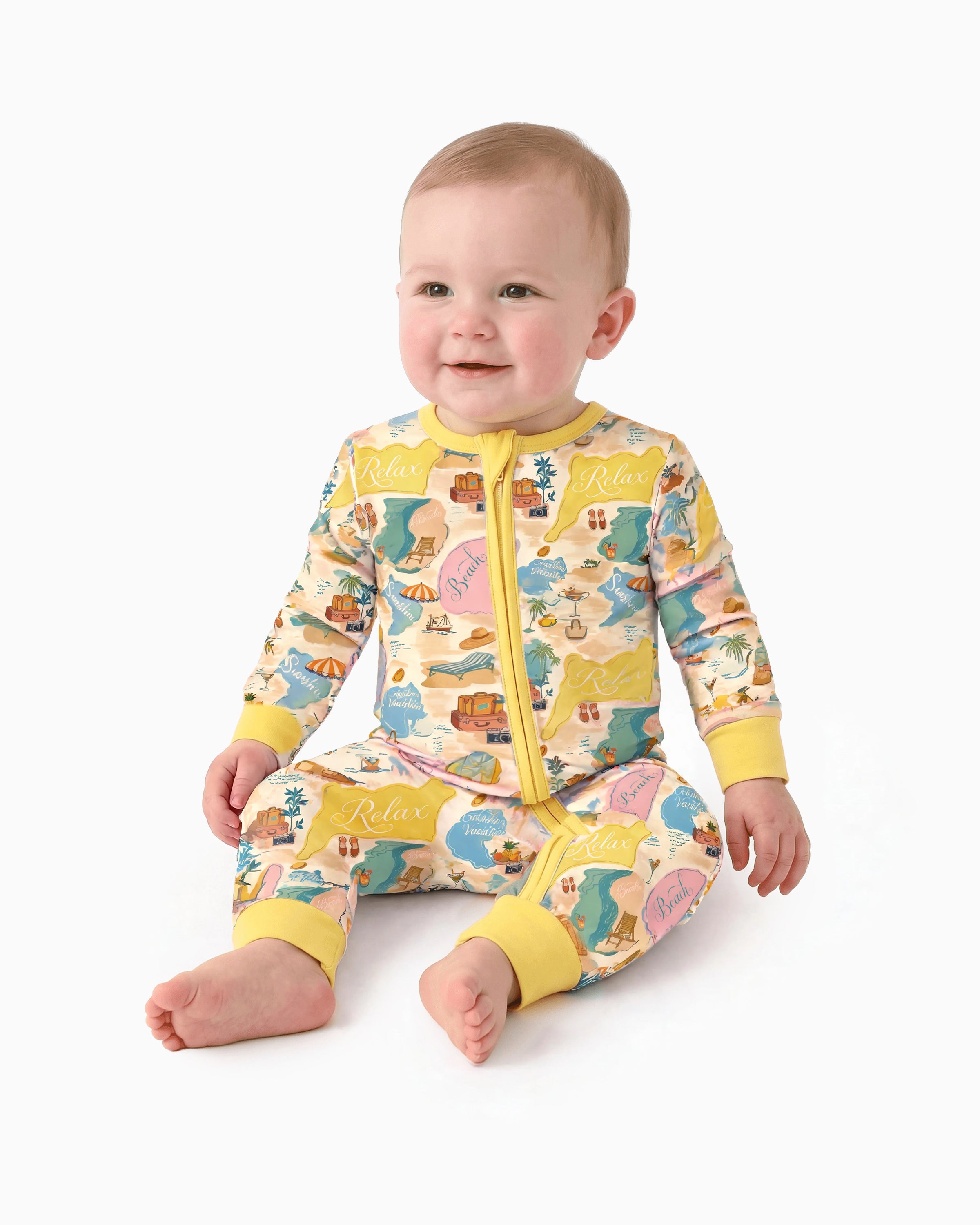 Little Explorers Bamboo Zip-Up Baby Pajamas - PatPat