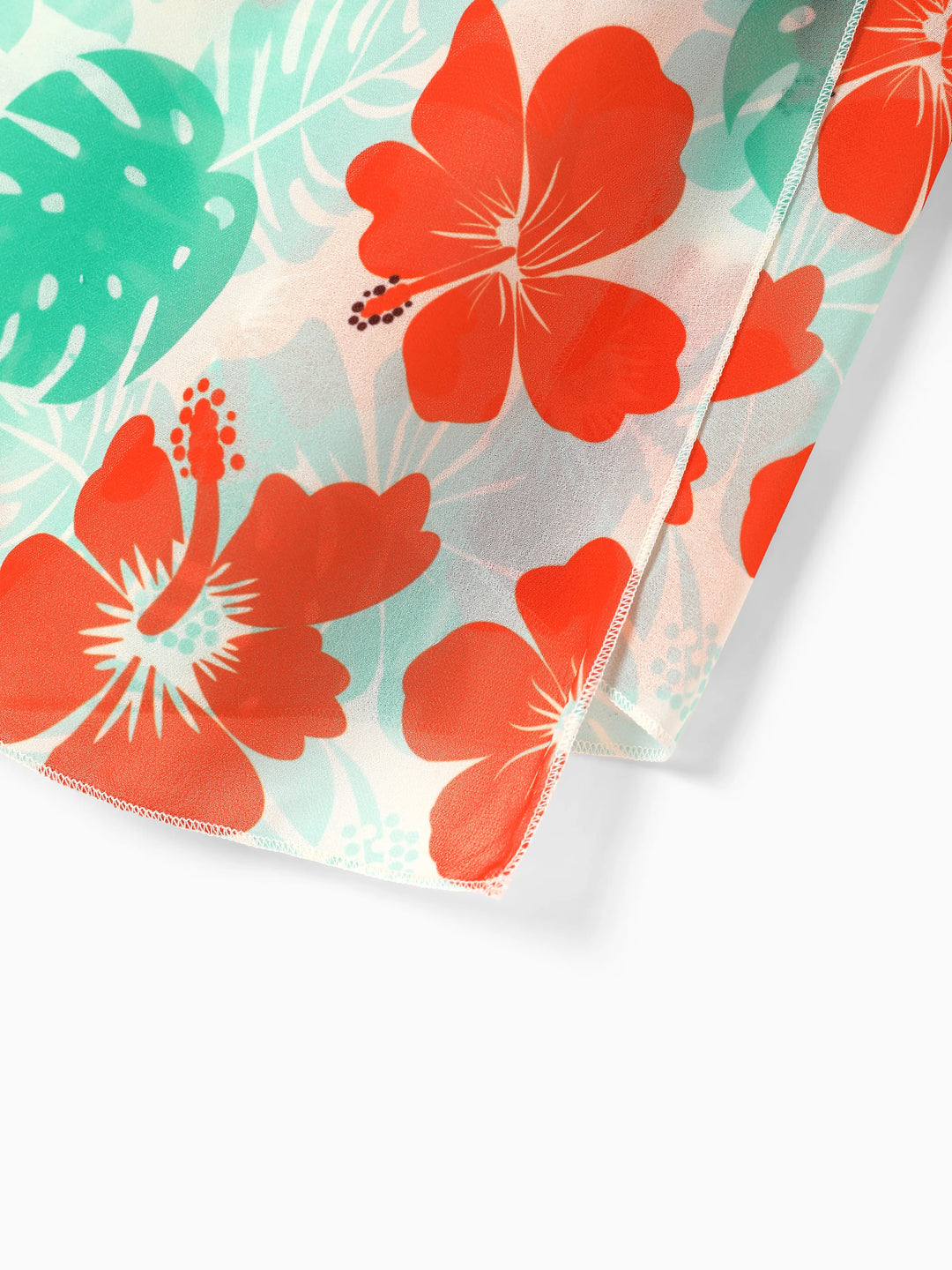 Bikini à volants avec robe de plage optionnelle maman et moi, imprimé floral tropical, orange