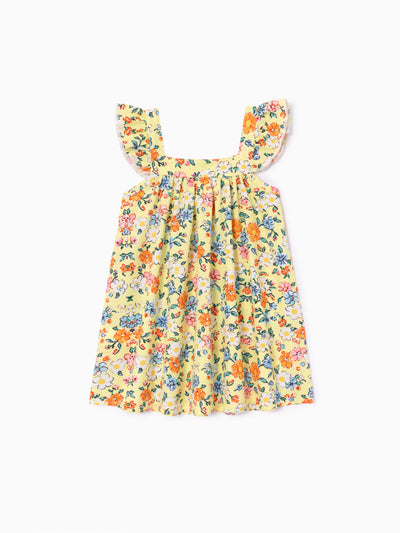 Fresh Market Baby Girl Multi-Floral Print Dress Yellow