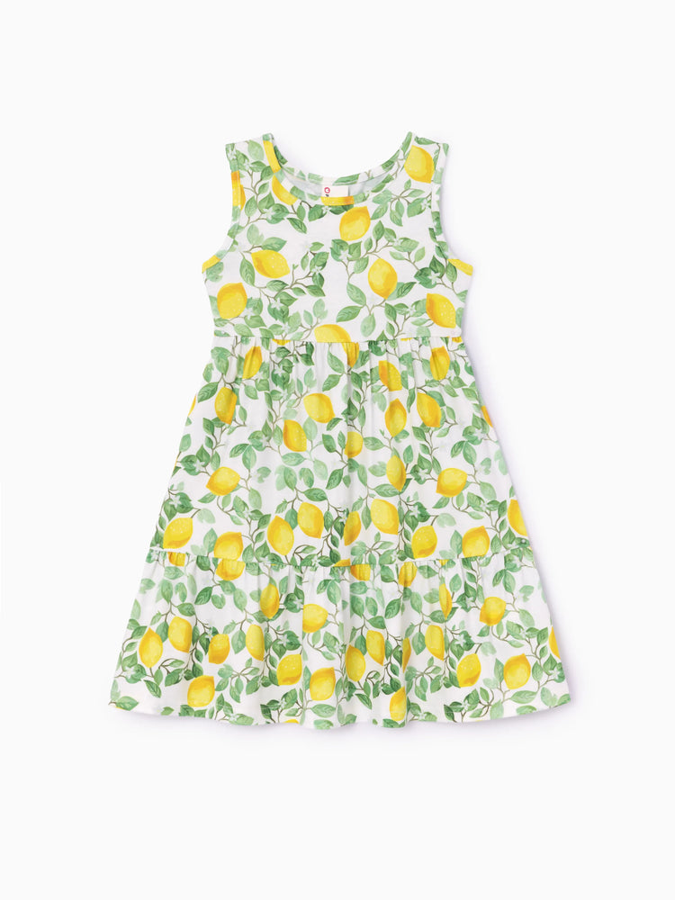 Fresh Market Toddler Girl Lemon Print Dress Yellow