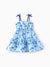 Ocean Vibes Baby Girl Palm Tree Dress Blue