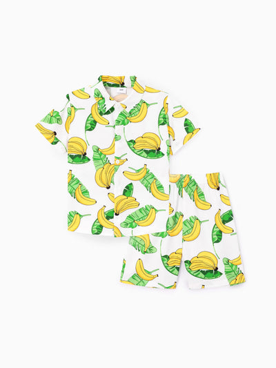 Fresh Market Toddler Boy Banana Shirt & Shorts Set Yellow