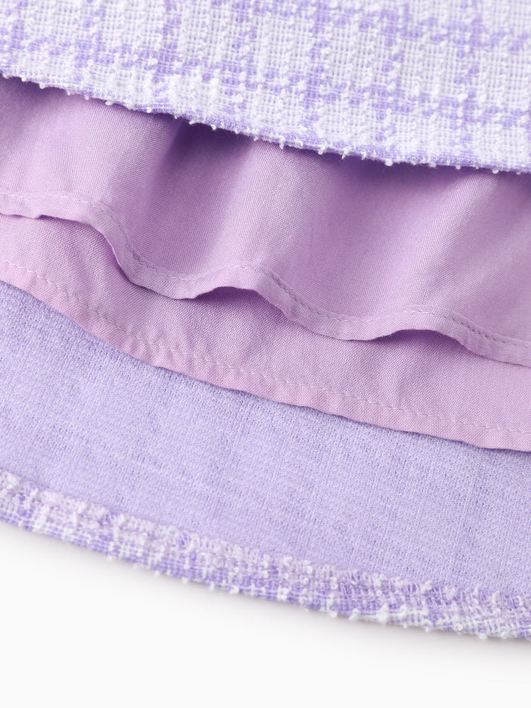 Disney Princess Rapunzel Cotton Top And Tweed Skirt Set Purple