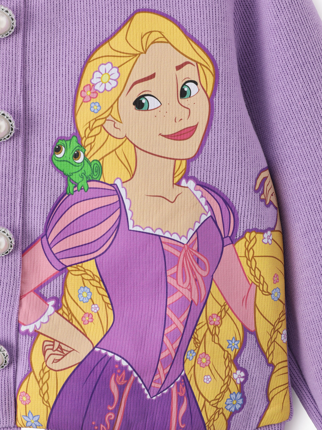 Disney Princess Rapunzel Cotton Top And Tweed Skirt Set Purple