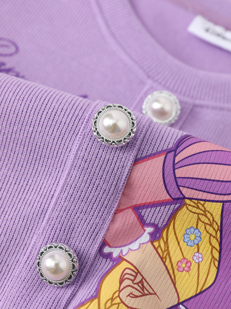 Disney Princess Rapunzel Cotton Top And Tweed Skirt Set Purple