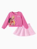 Disney Princess Cotton Top And Tweed Skirt Set Pink