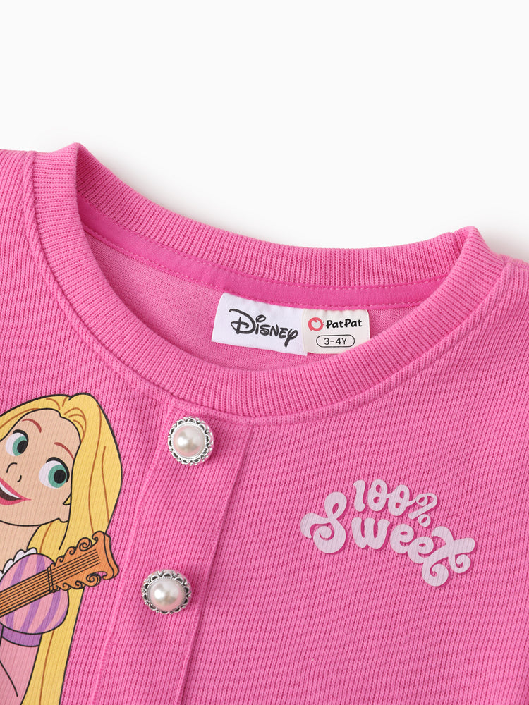 Disney Princess Cotton Top And Tweed Skirt Set Pink