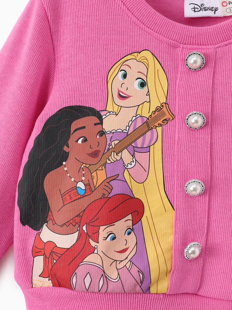 Disney Princess Cotton Top And Tweed Skirt Set Pink