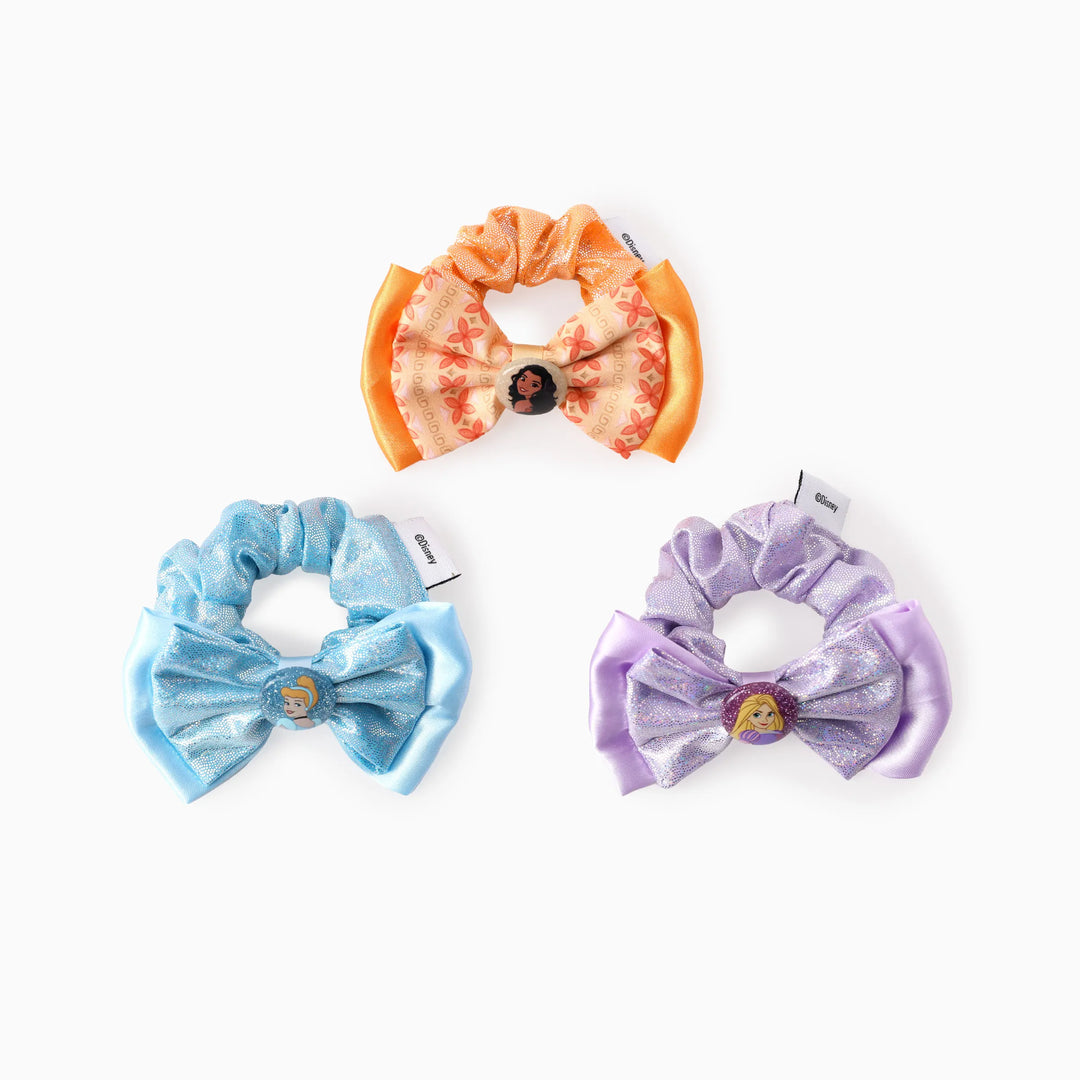 Disney Princess 3-Pack Bow Hair Scrunchies for Girls
